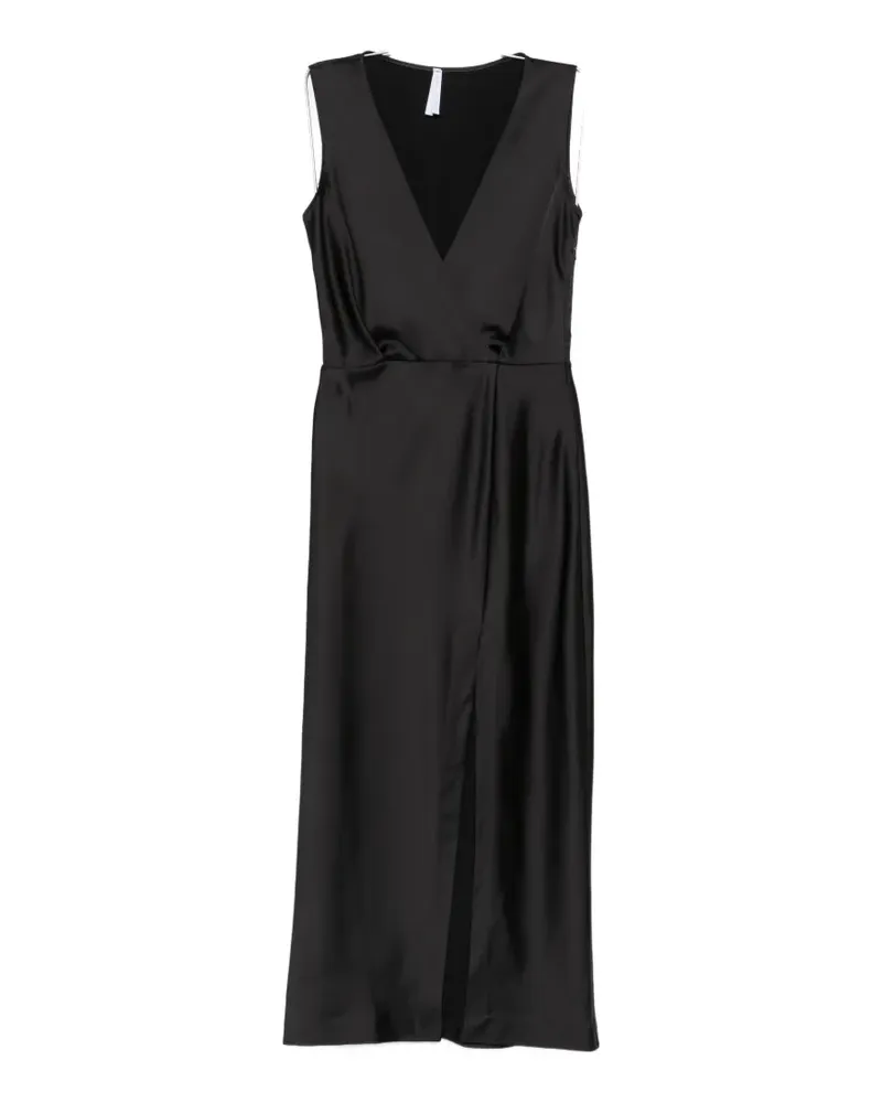 IMPERIAL belted wrap-style dress - Schwarz Schwarz