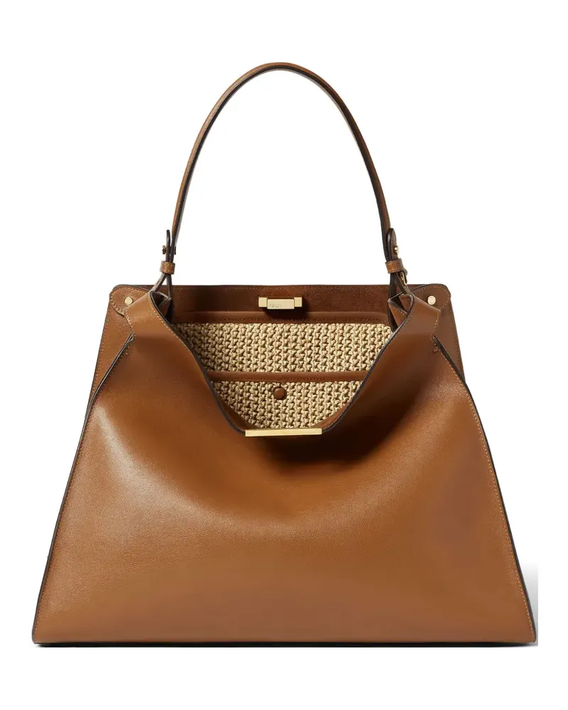Fendi medium Way leather tote bag - Braun Braun