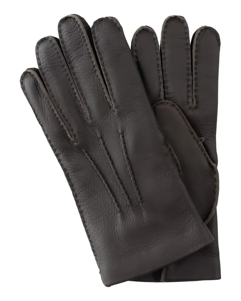 Mario Portolano Handschuhe aus Leder - Schwarz Schwarz