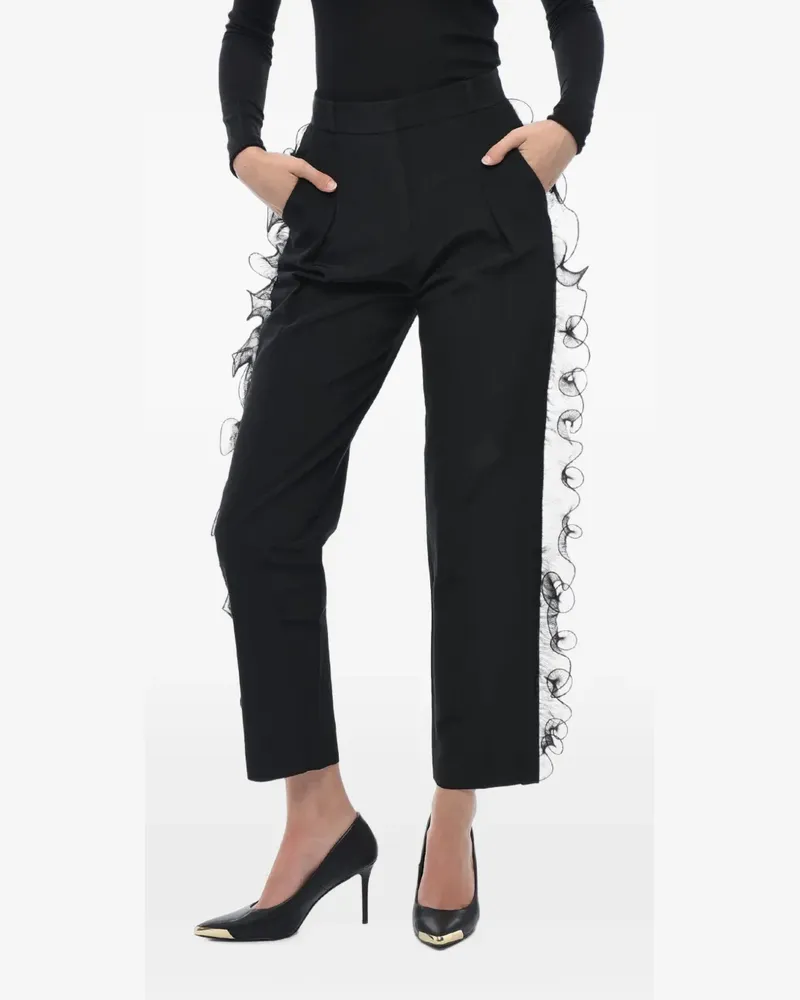 Stella McCartney ruffle-trim trousers - Schwarz Schwarz