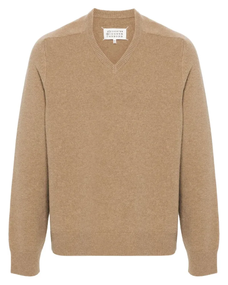 Maison Margiela Pullover mit V-Ausschnitt - Nude Nude