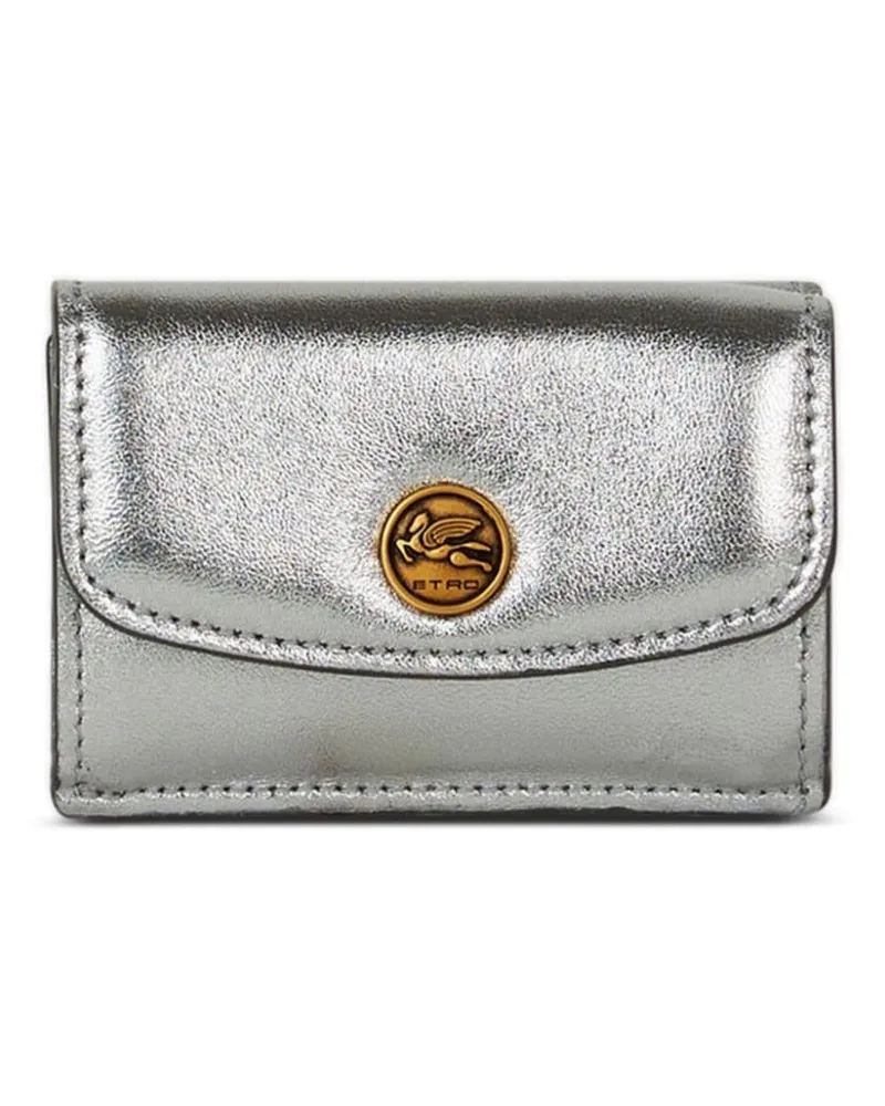 Etro Münztäschchen aus laminierem Leder - Silber Silber