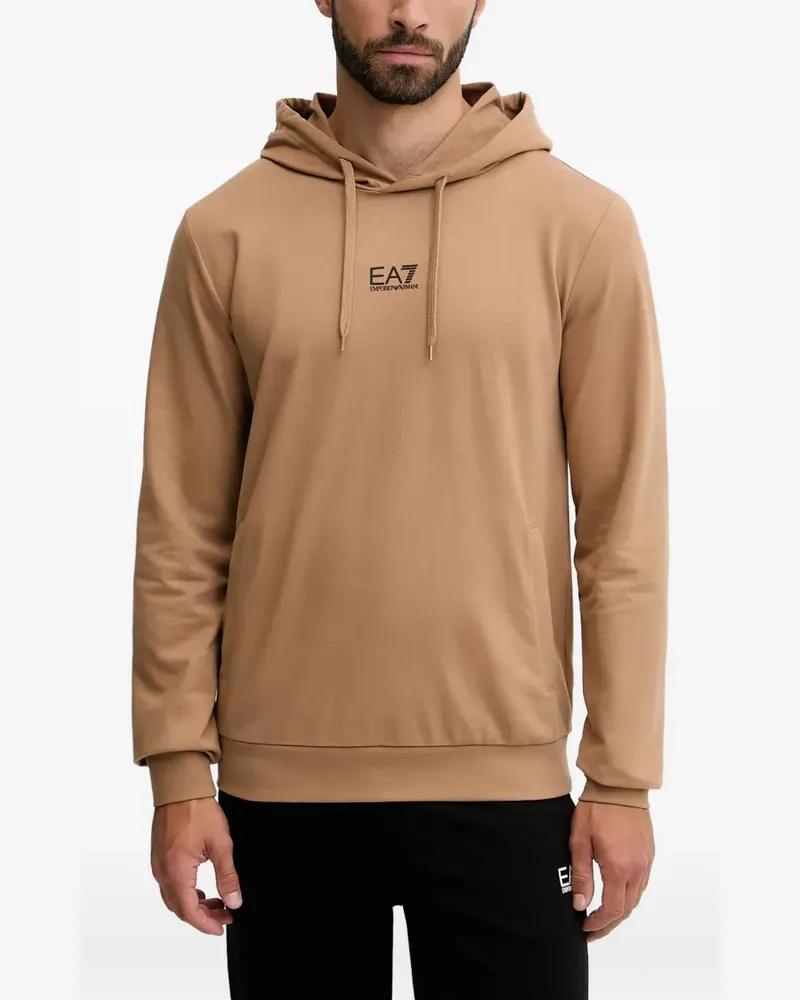 EA7 logo-detail hooded tracksuit - Nude Nude