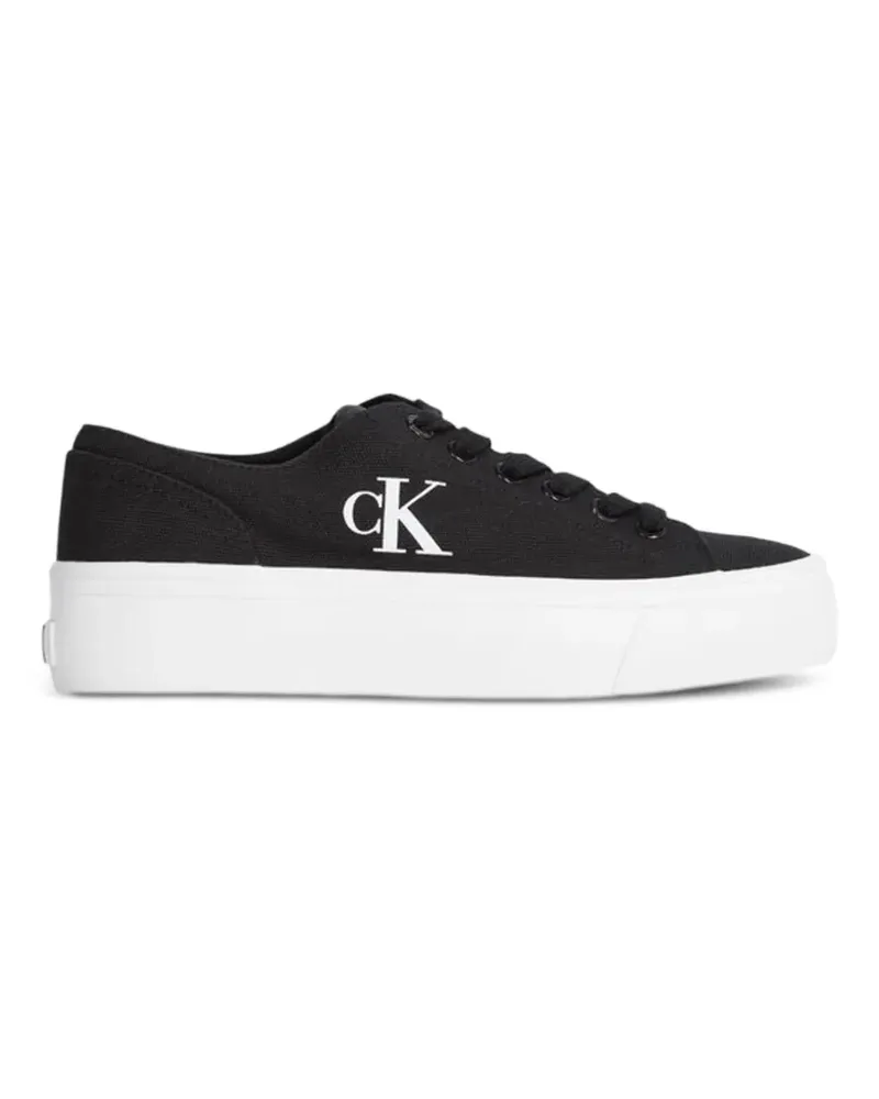 Calvin Klein Graz Plateau-Sneakers aus Canvas - Schwarz Schwarz