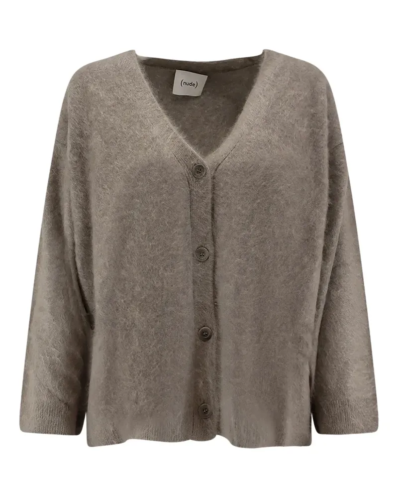 NUDE V-neck button cardigan - Grau Grau