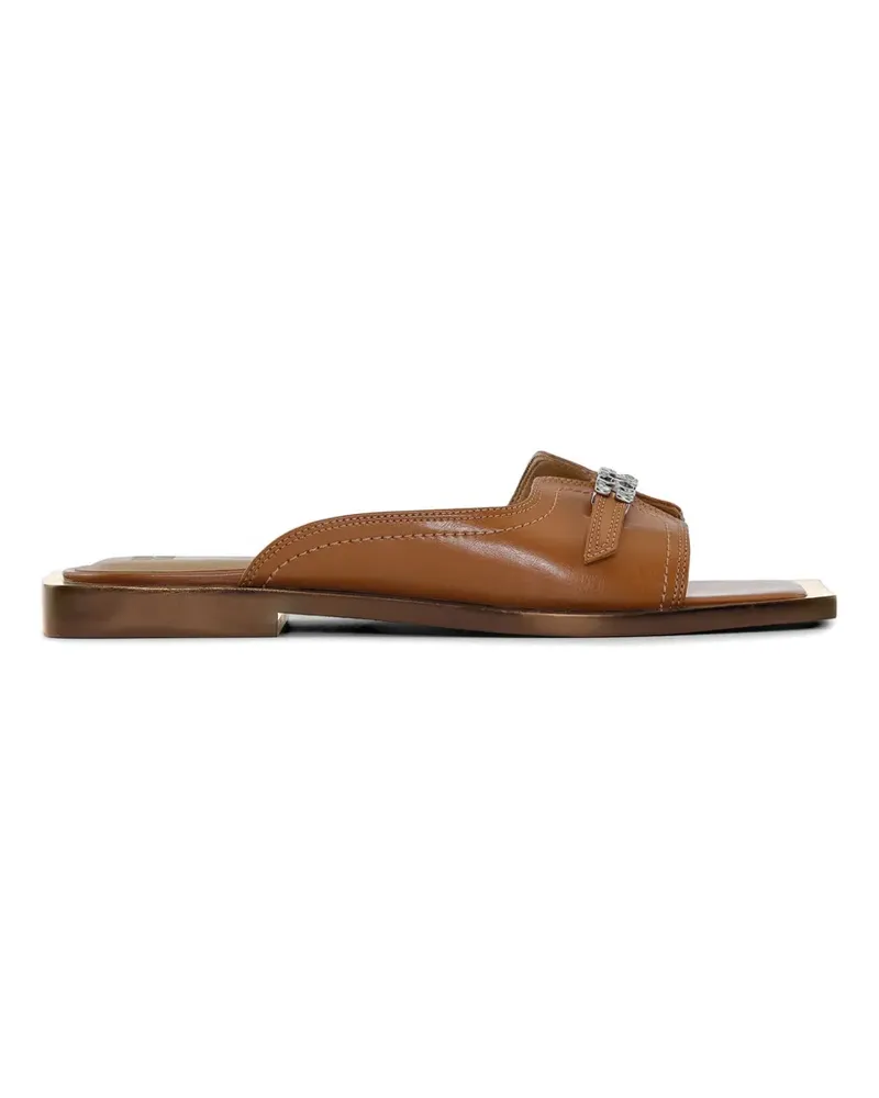 Ganni Flache Sandalen mit Schnalle - Braun Braun