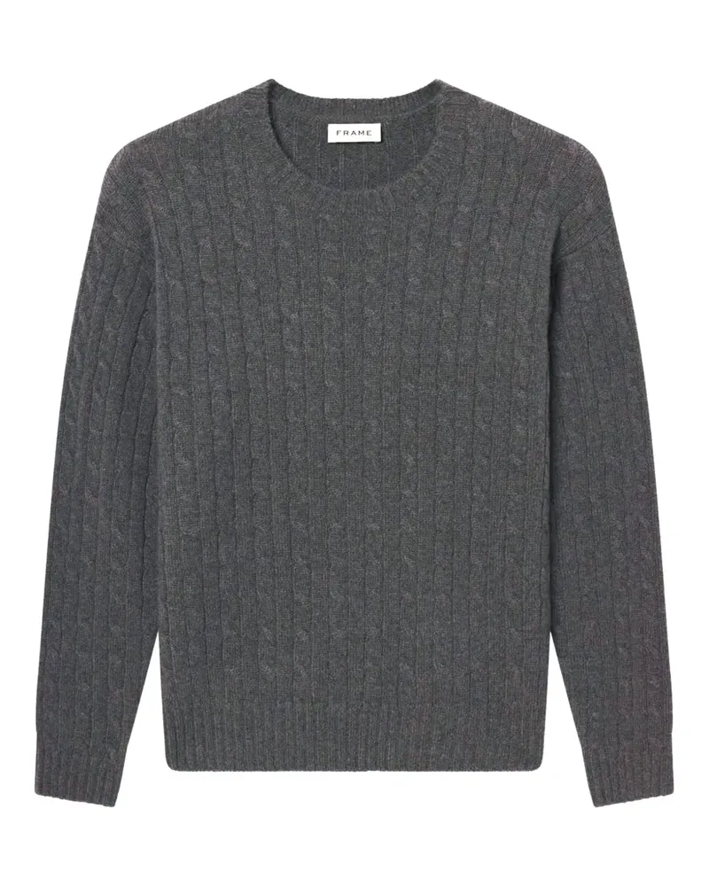 Frame Denim Rundhals-Strick mit Zopfmuster - Grau Grau