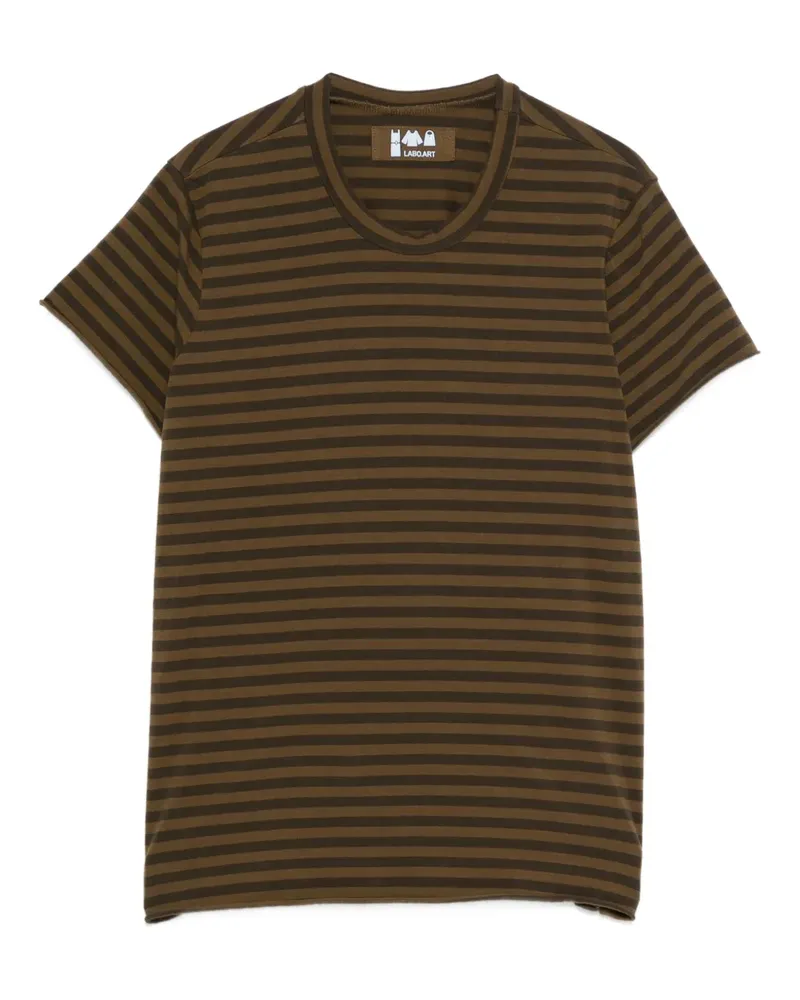 LABO.ART Gestreiftes Rico T-Shirt - Braun Braun