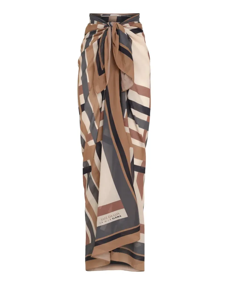Amir Slama knotted striped skirt - Nude Nude