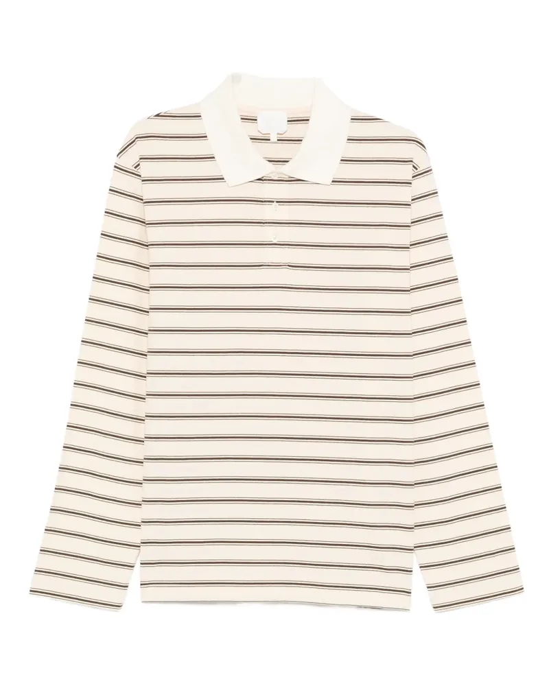 A.P.C. striped long-sleeve polo shirt - Nude Nude