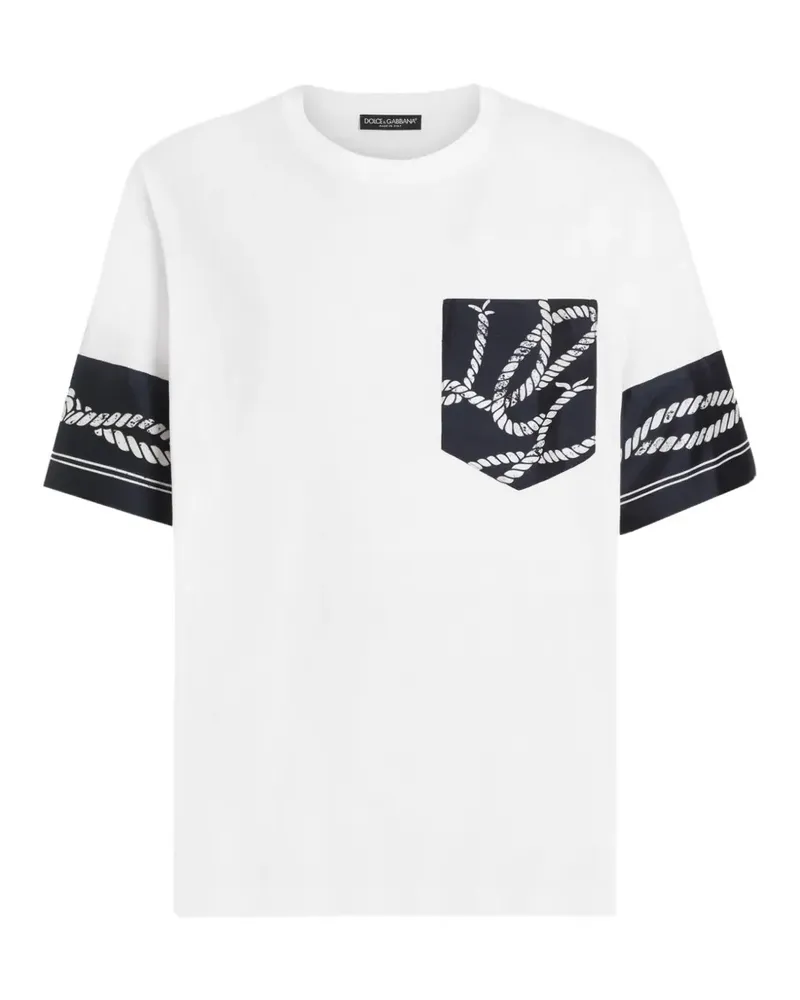 Dolce & Gabbana T-Shirt mit Marina-Print - Weiß Weiß