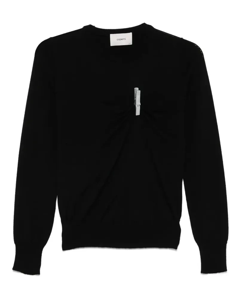 COPERNI Fein gestrickter Pullover mit Clipdetail - Schwarz Schwarz