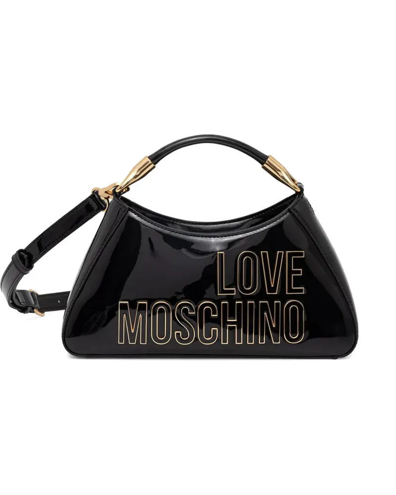 Moschino logo-plaque tote bag - Schwarz Schwarz