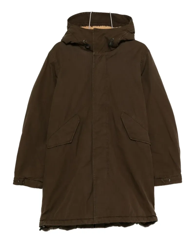 ASPESI Kapuzenjacke mit Shearling-Besatz - Grün Grün