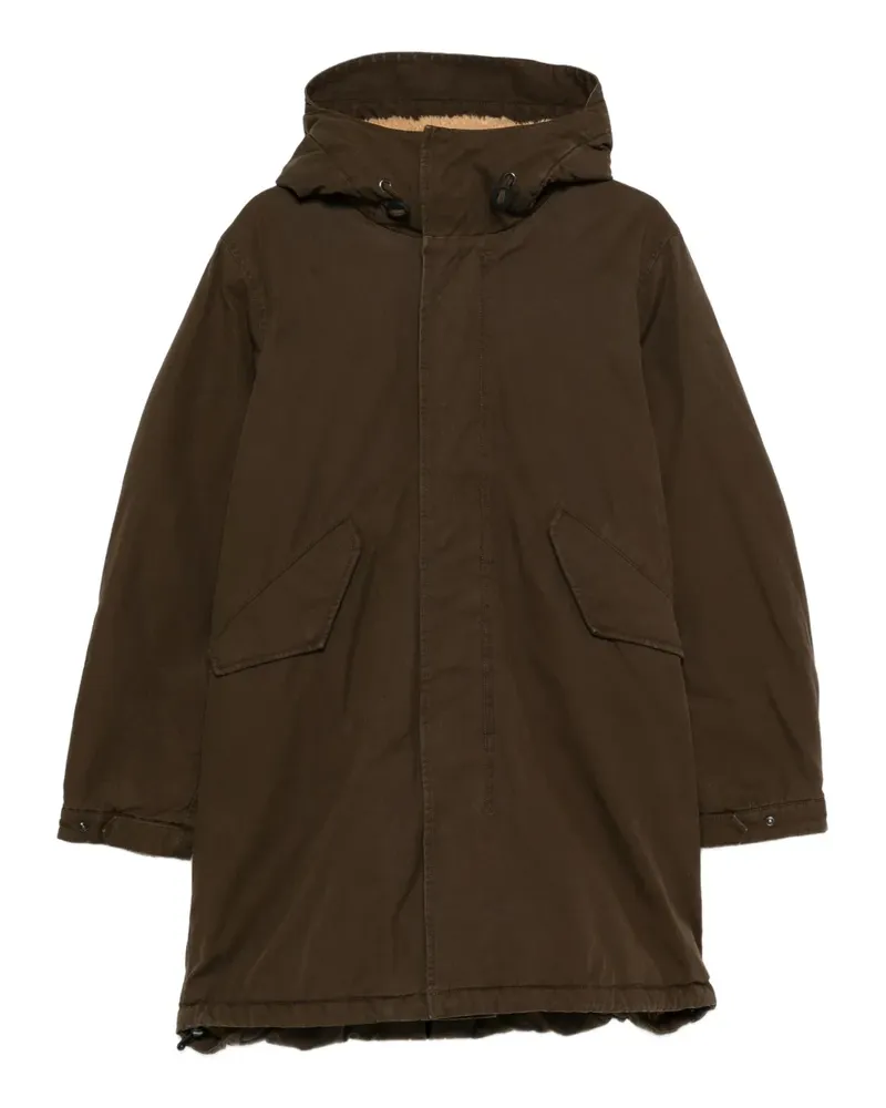 ASPESI Kapuzenjacke mit Shearling-Besatz - Grün Grün