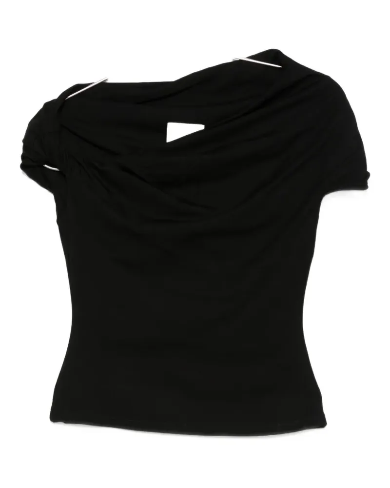 Paris Georgia Ida draped top - Schwarz Schwarz