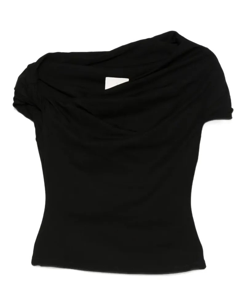 Paris Georgia Ida draped top - Schwarz Schwarz