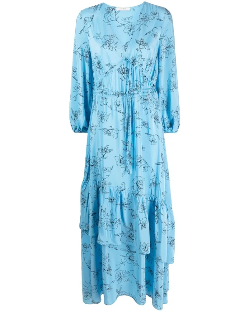 IVY & OAK Maxikleid mit Blumen-Print - Blau Blau