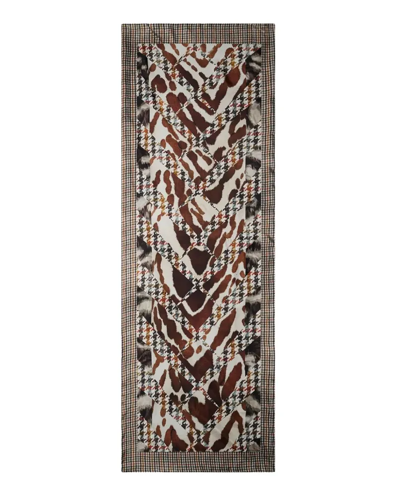 Pierre-Louis Mascia houndstooth-pattern scarf - Braun Braun