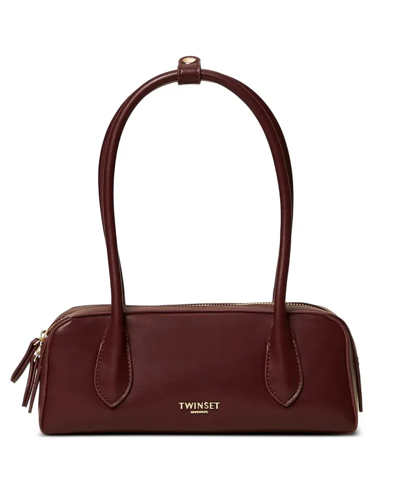 Twin-Set Reißverschluss-Satchel-Tasche mit Henkel - Rot Rot