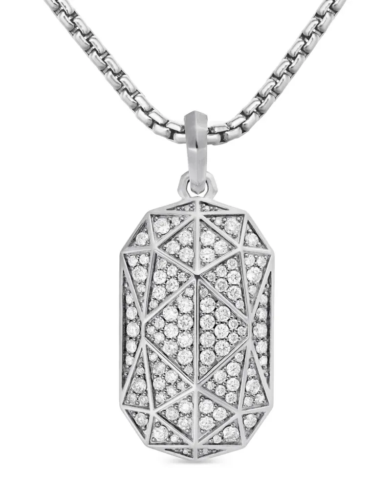 David Yurman Torqued Faceted Amulett aus Sterlingsilber 47,9mm Silber