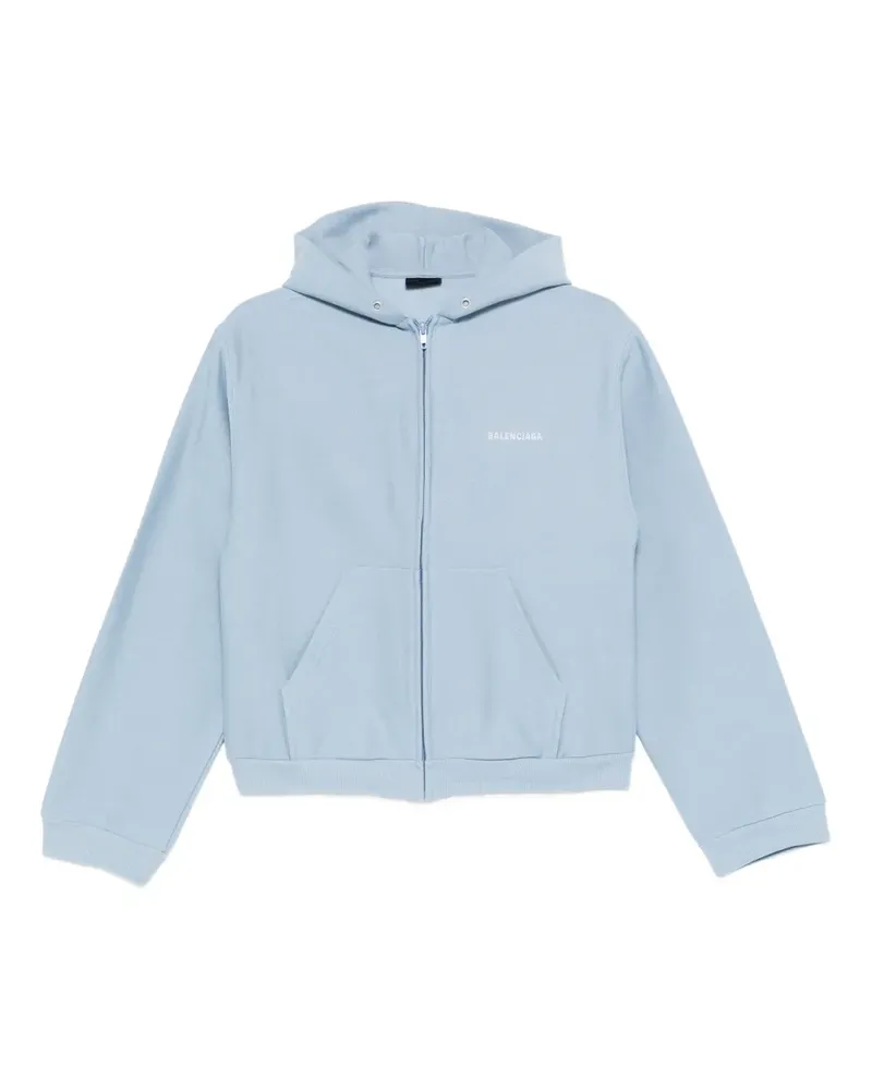 Balenciaga zip cotton hoodie - Blau Blau
