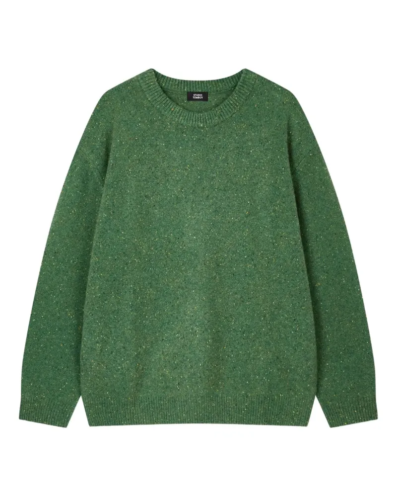 STUDIO TOMBOY Melierter Strickpullover - Grün Grün