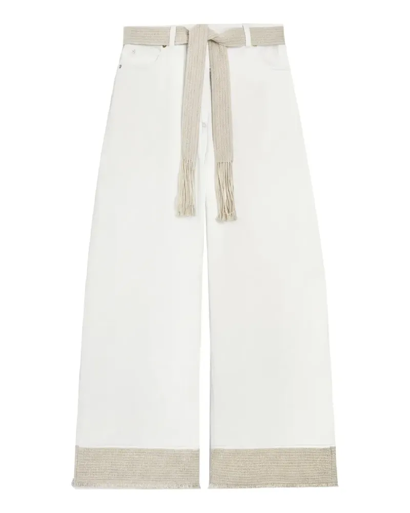 AGNONA pocket belted trousers - Weiß Weiß