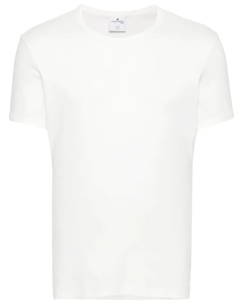 Courrèges T-Shirt mit Logo-Applikation - Weiß Weiß