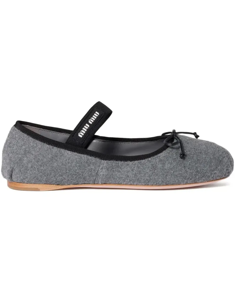 Miu Miu Ballerinas mit Schleifendetail - Grau Grau