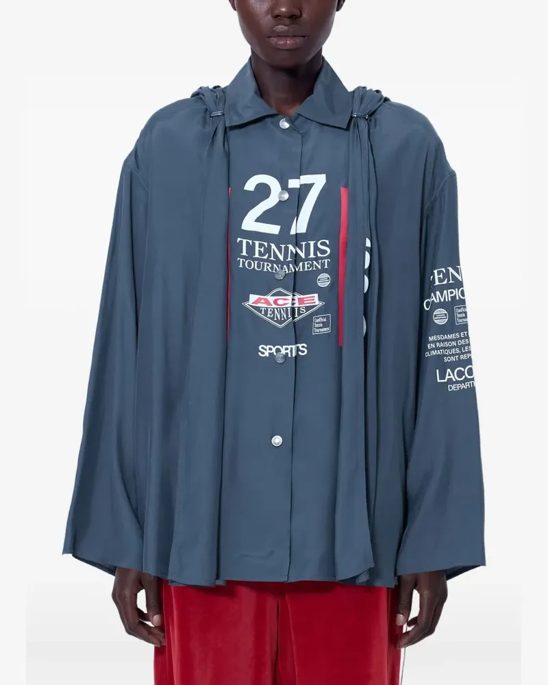 Lacoste Runway Oversized-Hemd mit Kapuze - Grau Grau