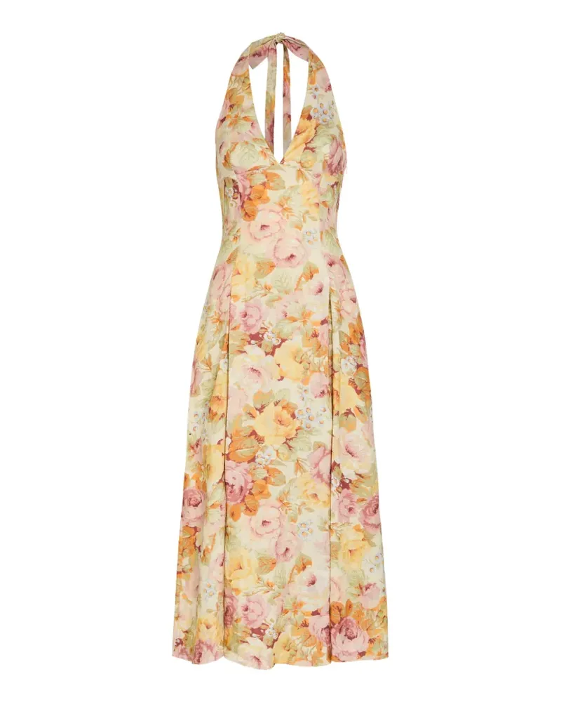 Faithfull The Brand Murano halter-neck midi dress - Gelb Gelb