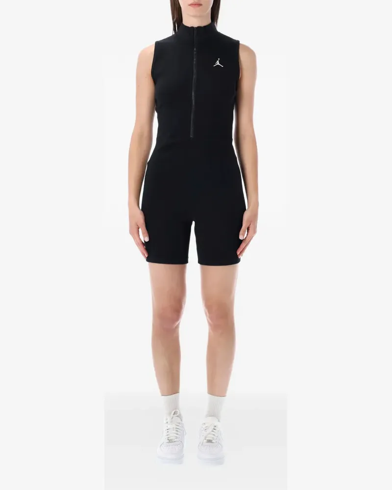 Jordan Brooklyn logo-print zip-up jumpsuit - Schwarz Schwarz
