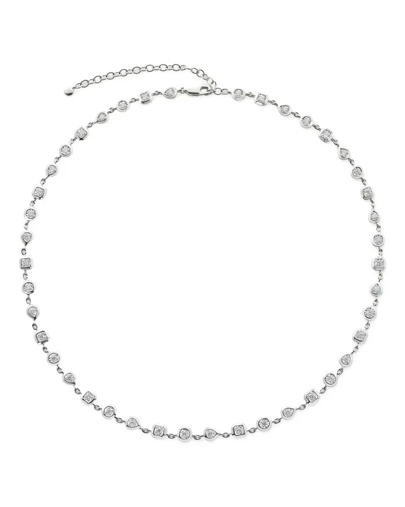 Monica Vinader Halskette mit Diamanten - Silber Silber