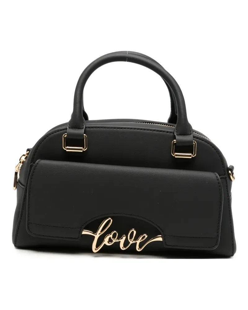 Moschino Shopper mit Logo-Schild - Schwarz Schwarz