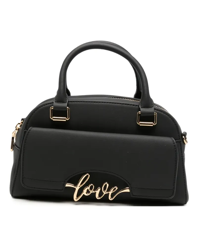 Moschino Shopper mit Logo-Schild - Schwarz Schwarz