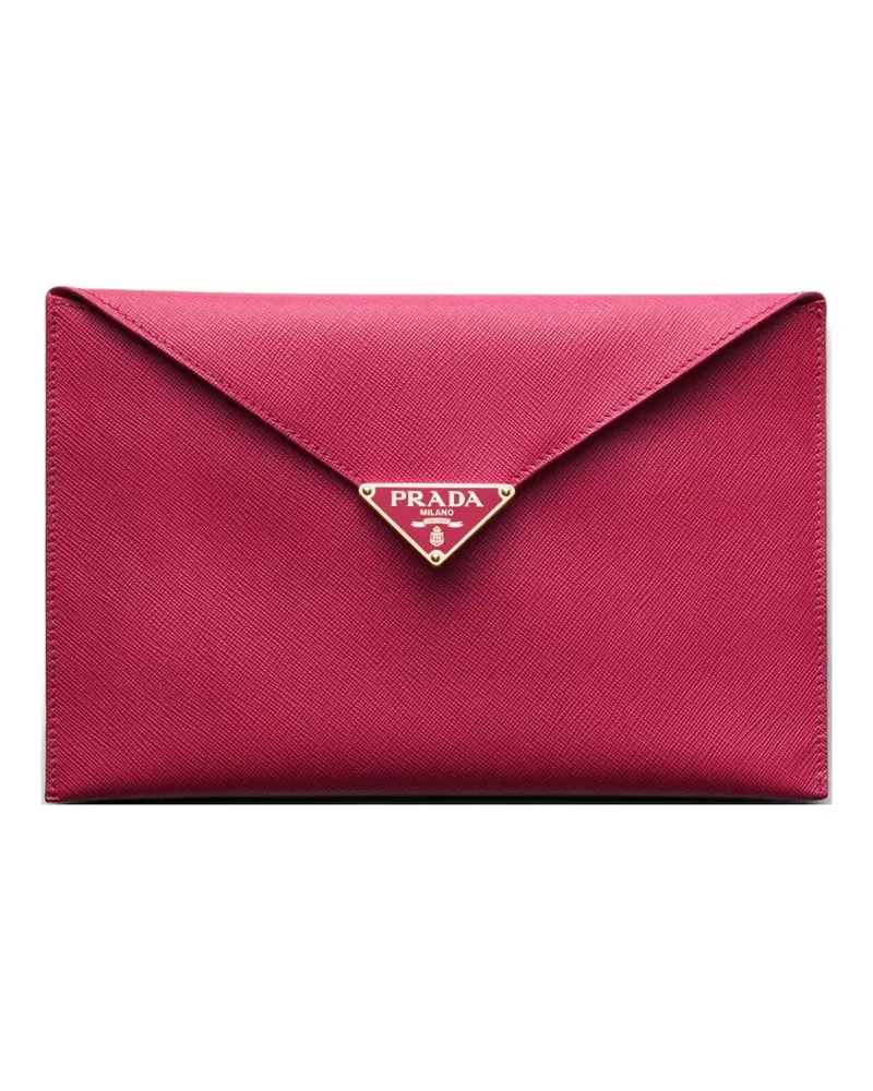 Prada Saffiano leather envelope clutch - Rosa Rosa