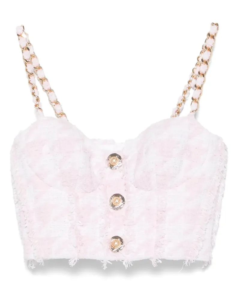 Balmain Tweed-Bralet - Rosa Rosa