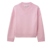Kaschmirpullover mit V-Ausschnitt - Rosa