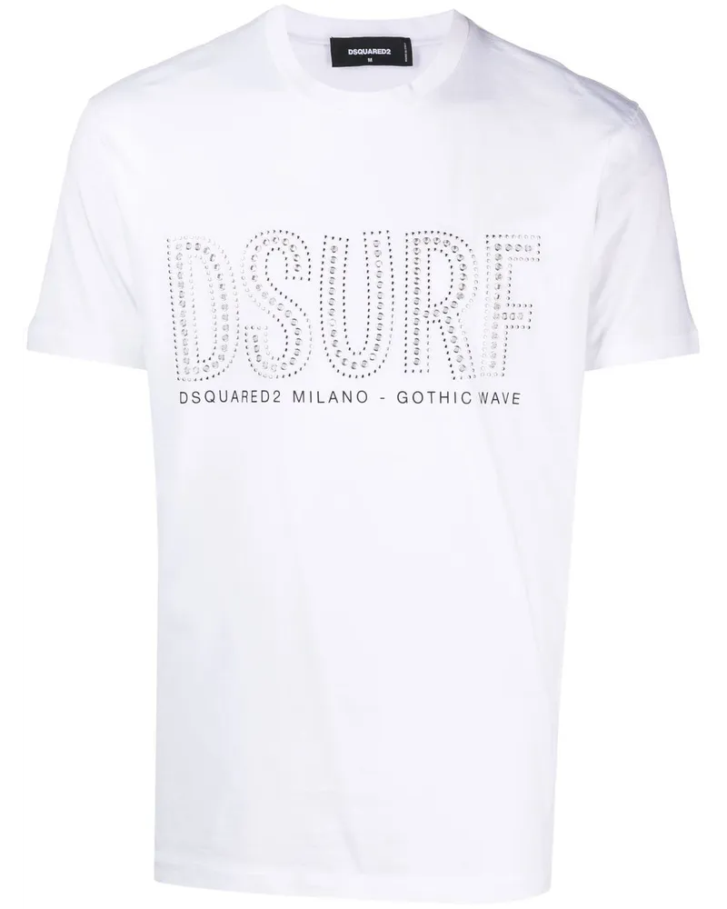 Dsquared2 T-Shirt mit Nieten-Logo - Weiß Weiß