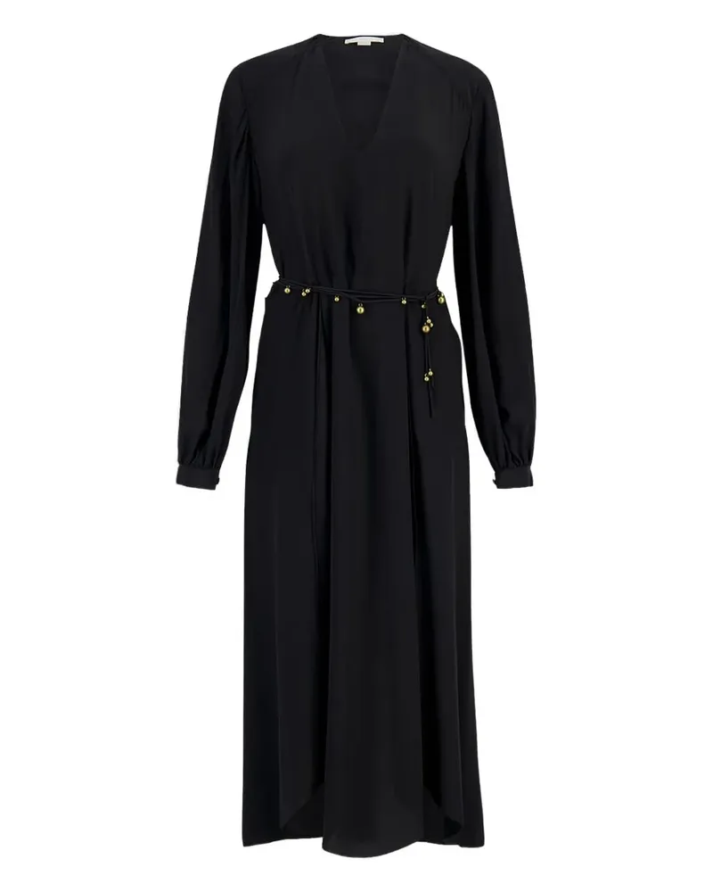 Stella McCartney Midikleid mit Perlengürtel - Schwarz Schwarz