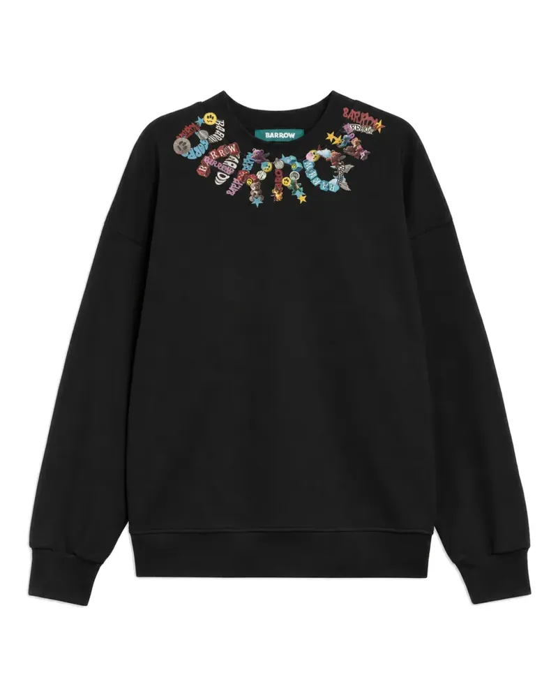 BARROW Sweatshirt mit tiefen Schultern - Schwarz Schwarz