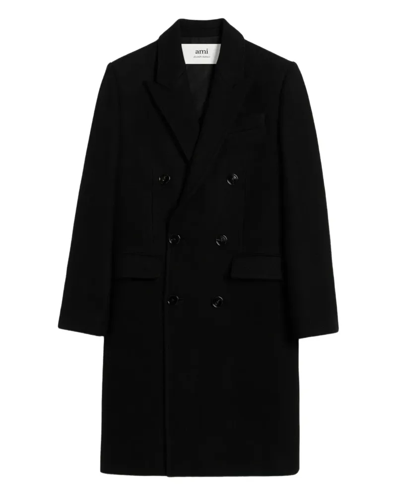 AMI Paris Doppelreihiger Mantel - Schwarz Schwarz