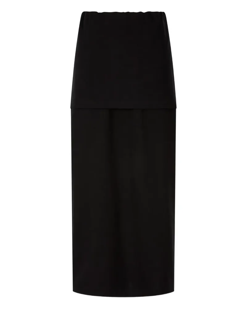 STUDIO TOMBOY layered long skirt - Schwarz Schwarz