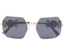 Sonnenbrille mit sechseckigem Gestell - Gold