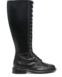 Emporio Armani Kniehohe Schnürstiefel Schwarz