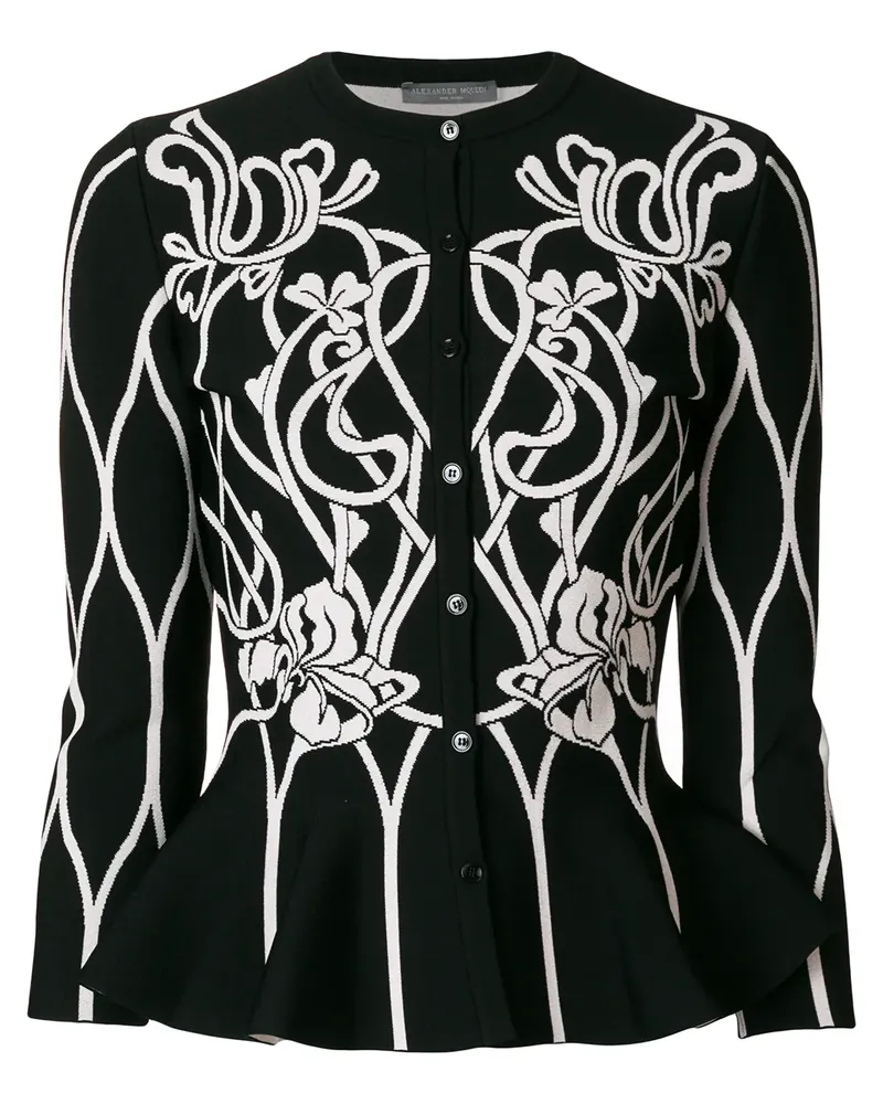 Alexander McQueen Fein gestrickter Cardigan - Schwarz Schwarz