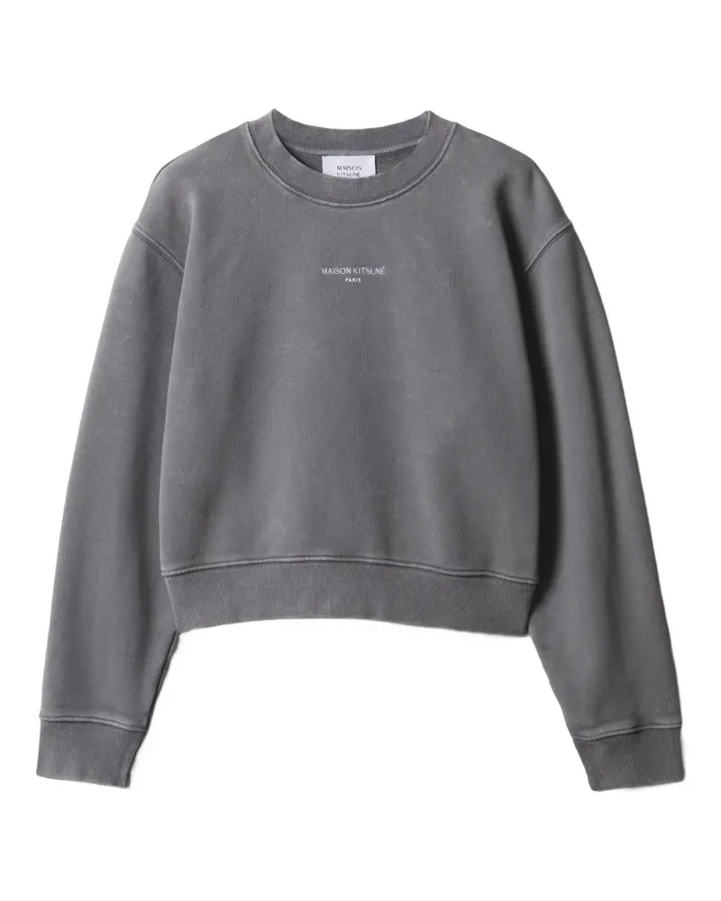 Kitsuné Ausgeblichenes Cropped-Sweatshirt - Grau Grau