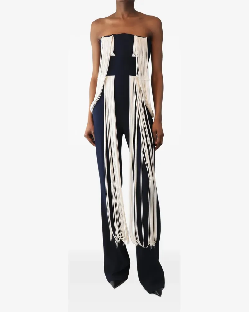 GALVAN tassel-detailing strapless jumpsuit - Blau Blau