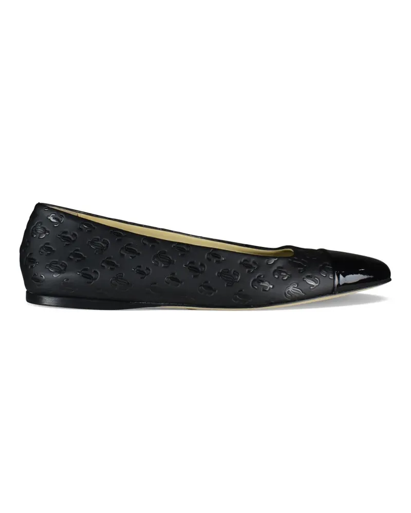 Jimmy Choo Watson Ballerinas mit Monogramm - Schwarz Schwarz